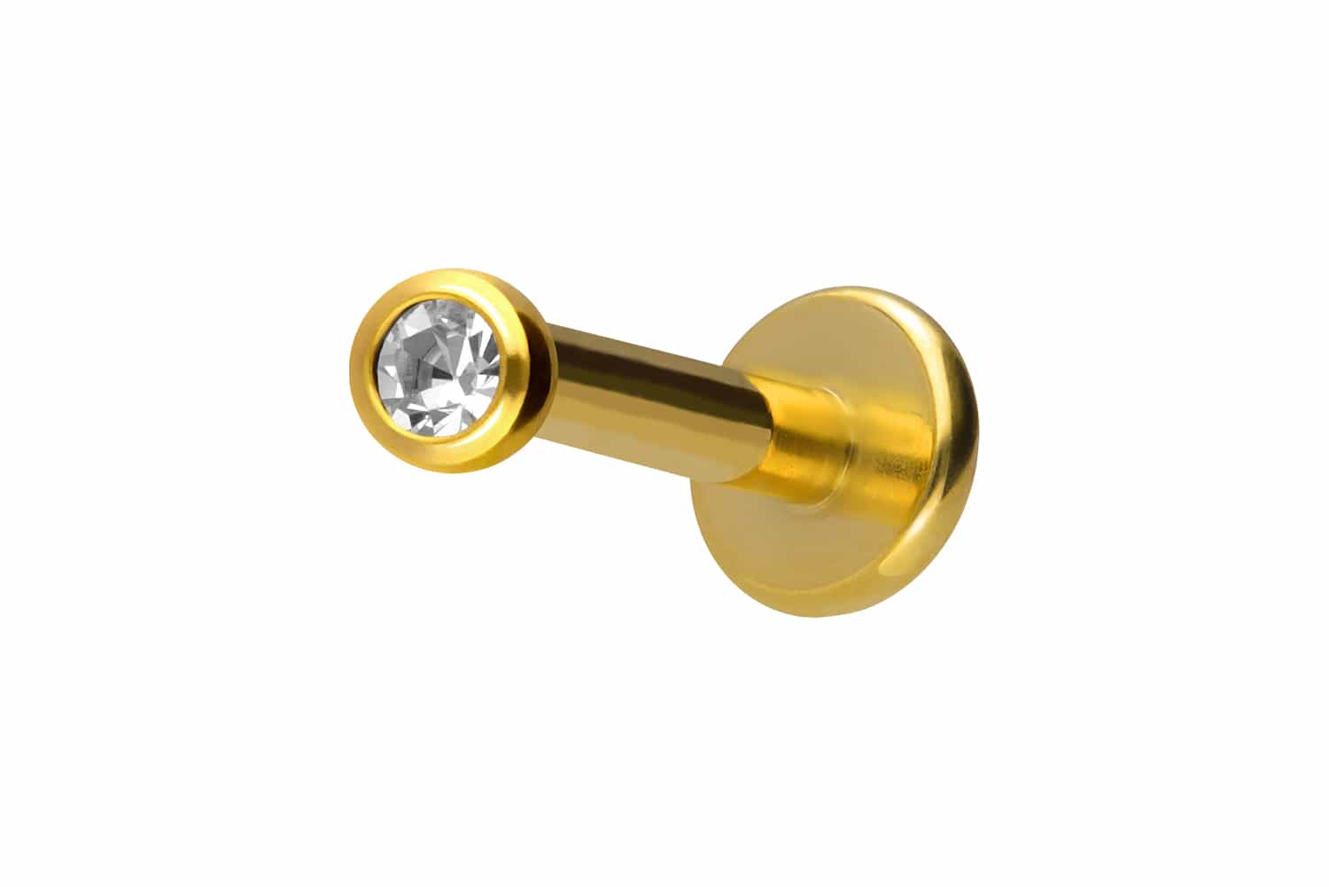 Titan Labret Piercing mit Innengewinde KRISTALL